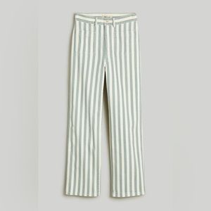 MADEWELL nwt emmett wide leg crop stripe pants cropped jeans